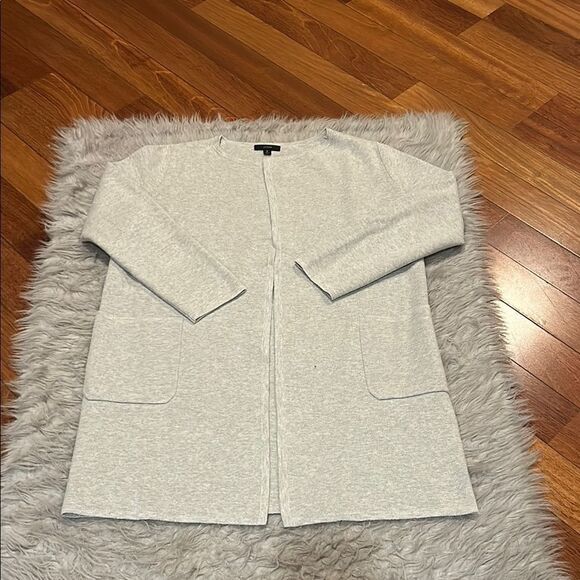 Jcrew women’s gray long open cardigan with pockets size small - Picture 1 of 3